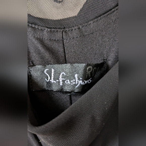 S.L. Fashion Sheer Back Black Midi Dress, Size 18, Gorgeous!! - Picture 8 of 10
